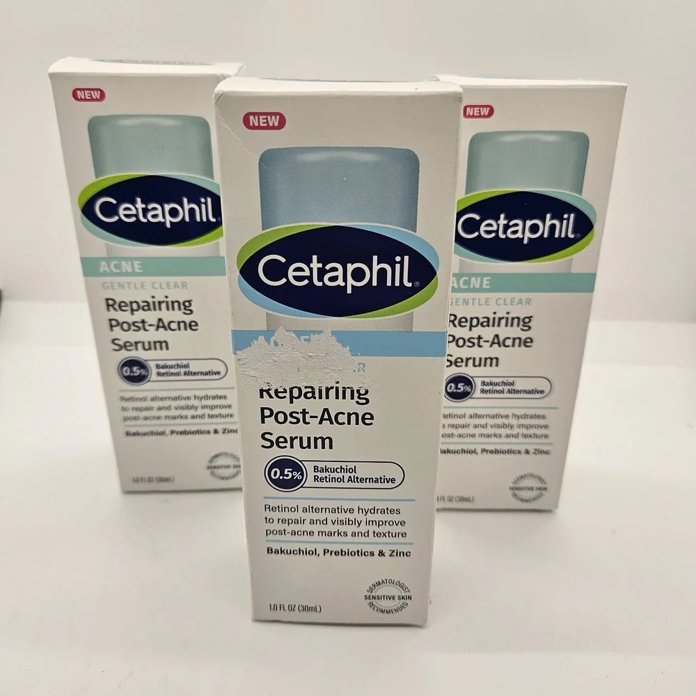 Cetaphil Gentle Clear‎ Post-Acne Serum 1oz Bakuchiol Lot of 3